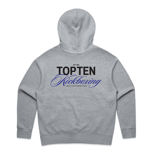 TOP TEN Women's Forged Hoodie (Blue) - Grey - Back
