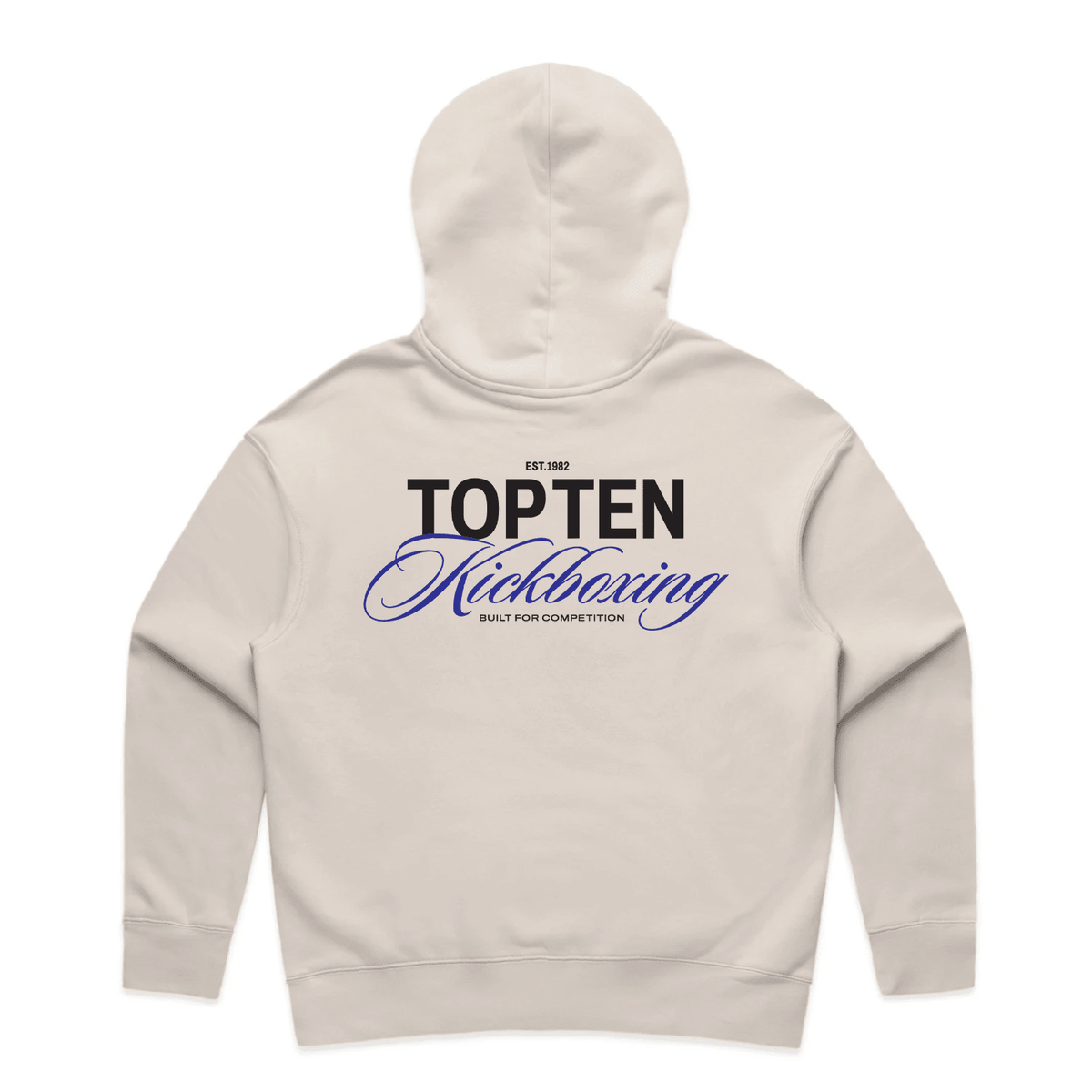 TOP TEN Women's Forged Hoodie (Blue) - Cream - Back