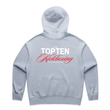 TOP TEN Women's Forged Hoodie (Red) - Baby Blue - Back