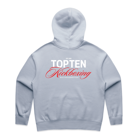 TOP TEN Women's Forged Hoodie (Red) - Baby Blue - Back