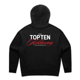 TOP TEN Women's Forged Hoodie (Red) - Black - Back