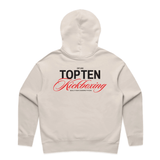 TOP TEN Women's Forged Hoodie (Red) - Cream - Back