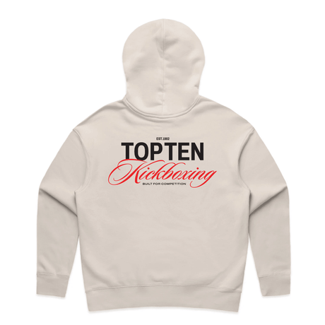 TOP TEN Women's Forged Hoodie (Red) - Cream - Back