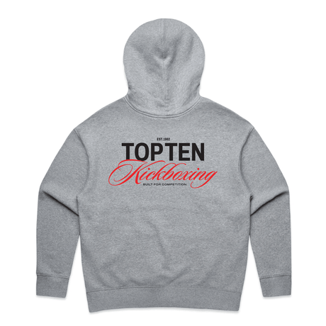 TOP TEN Women's Forged Hoodie (Red) - Grey - Back