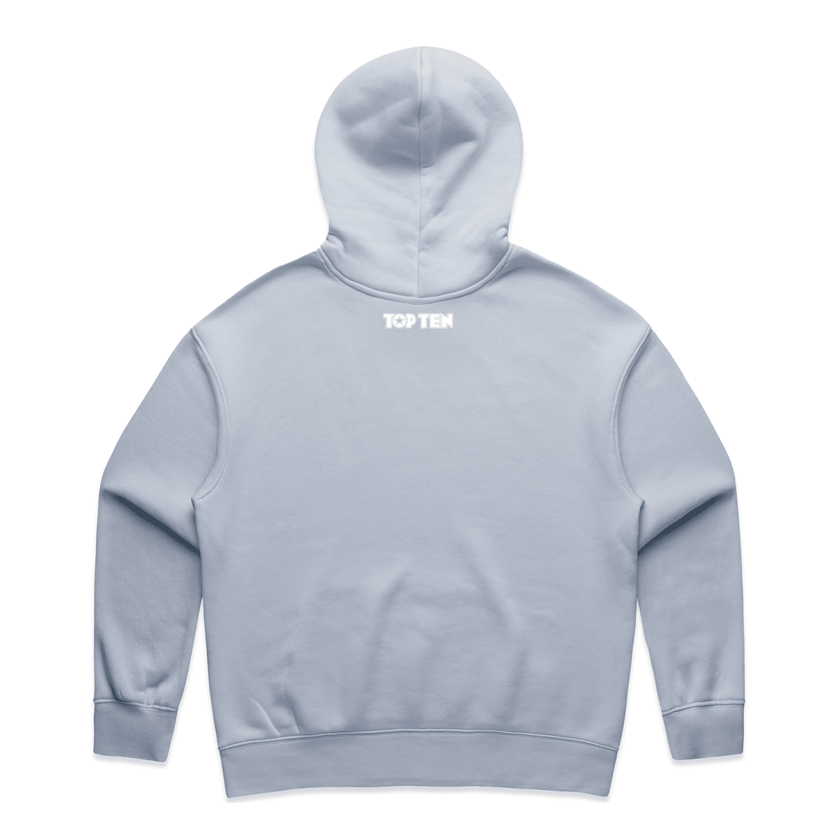 TOP TEN Women's Repeat Hoodie - Baby Blue - Back