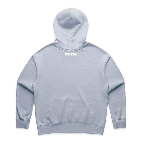 TOP TEN Women's Repeat Hoodie - Baby Blue - Back